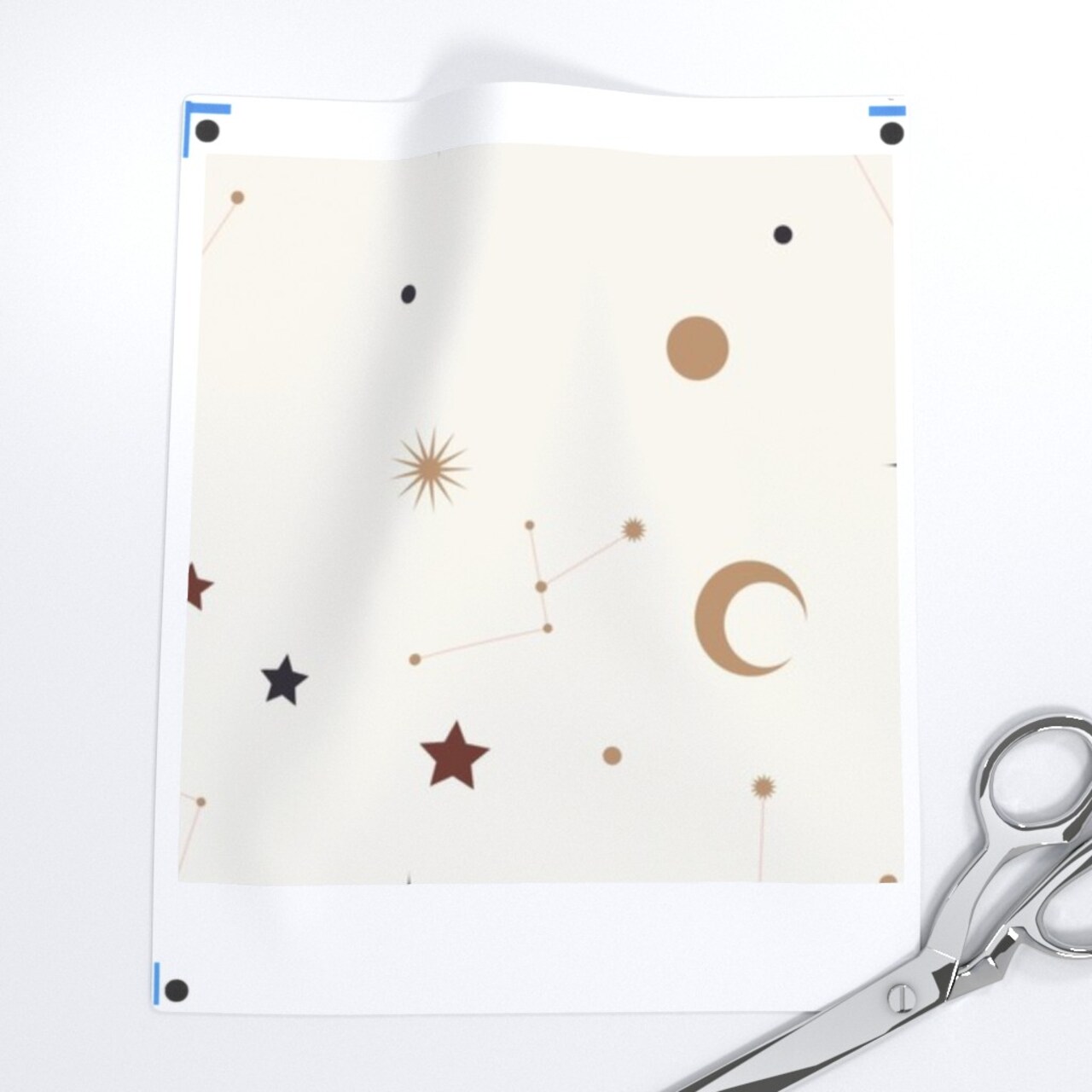 Cream Stars Sky Constellations Space Moon Boho Astronomy Whimsical Medium Scale Custom Removable Wallpaper by Spoonflower Peel & Stick Wallpaper 2FT Wide